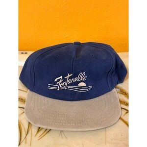 Fontanelle Snapback Hat Blue Tan Sun Logo Made in USA Adjustable Adult
